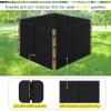 imageNICETOWN 4 Panels 10 x 10 Gazebo Curtains for Patio Wateroof Grommet Universal Replacement Privacy Windowproof Canopy Sidewall Outdoor Curtains with Tiebacks ampamp Double Slider Zipper TaupeBlack