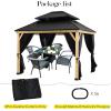 imageNICETOWN 4 Panels 10 x 10 Gazebo Curtains for Patio Wateroof Grommet Universal Replacement Privacy Windowproof Canopy Sidewall Outdoor Curtains with Tiebacks ampamp Double Slider Zipper TaupeBlack