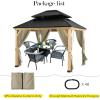 imageNICETOWN 4 Panels 10 x 10 Gazebo Curtains for Patio Wateroof Grommet Universal Replacement Privacy Windowproof Canopy Sidewall Outdoor Curtains with Tiebacks ampamp Double Slider Zipper TaupeTaupe
