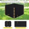 imageNICETOWN 4 Panels 10 x 10 Gazebo Curtains for Patio Wateroof Grommet Universal Replacement Privacy Windowproof Canopy Sidewall Outdoor Curtains with Tiebacks ampamp Double Slider Zipper TaupeBlack