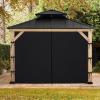 imageNICETOWN 4 Panels 10 x 10 Gazebo Curtains for Patio Wateroof Grommet Universal Replacement Privacy Windowproof Canopy Sidewall Outdoor Curtains with Tiebacks ampamp Double Slider Zipper TaupeBlack