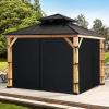 imageNICETOWN 4 Panels 10 x 10 Gazebo Curtains for Patio Wateroof Grommet Universal Replacement Privacy Windowproof Canopy Sidewall Outdoor Curtains with Tiebacks ampamp Double Slider Zipper TaupeBlack