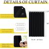 imageNICETOWN Accordion Blackout Door Curtains for Doorway Thermal Insulated Privacy Closet Curtains Room Divider Sliding Door Shade for Living RoomBathroomBedroom 1 Panel with Hooks W38 x L80 GreyBlack