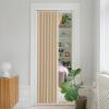 imageNICETOWN Accordion Blackout Door Curtains for Doorway Thermal Insulated Privacy Closet Curtains Room Divider Sliding Door Shade for Living RoomBathroomBedroom 1 Panel with Hooks W38 x L80 GreyBiscotti Beige
