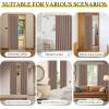 imageNICETOWN Accordion Blackout Door Curtains for Doorway Thermal Insulated Privacy Closet Curtains Room Divider Sliding Door Shade for Living RoomBathroomBedroom 1 Panel with Hooks W38 x L80 GreyCappuccino