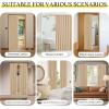imageNICETOWN Accordion Blackout Door Curtains for Doorway Thermal Insulated Privacy Closet Curtains Room Divider Sliding Door Shade for Living RoomBathroomBedroom 1 Panel with Hooks W38 x L80 GreyBiscotti Beige