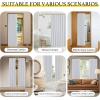 imageNICETOWN Accordion Blackout Door Curtains for Doorway Thermal Insulated Privacy Closet Curtains Room Divider Sliding Door Shade for Living RoomBathroomBedroom 1 Panel with Hooks W38 x L80 GreyGreyish White
