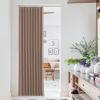 imageNICETOWN Accordion Blackout Door Curtains for Doorway Thermal Insulated Privacy Closet Curtains Room Divider Sliding Door Shade for Living RoomBathroomBedroom 1 Panel with Hooks W38 x L80 GreyCappuccino
