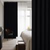 imageNICETOWN Accordion Blackout Door Curtains for Doorway Thermal Insulated Privacy Closet Curtains Room Divider Sliding Door Shade for Living RoomBathroomBedroom 1 Panel with Hooks W38 x L80 GreyBlack