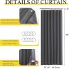 imageNICETOWN Accordion Blackout Door Curtains for Doorway Thermal Insulated Privacy Closet Curtains Room Divider Sliding Door Shade for Living RoomBathroomBedroom 1 Panel with Hooks W38 x L80 GreyGrey