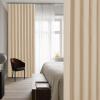 imageNICETOWN Accordion Blackout Door Curtains for Doorway Thermal Insulated Privacy Closet Curtains Room Divider Sliding Door Shade for Living RoomBathroomBedroom 1 Panel with Hooks W38 x L80 GreyBiscotti Beige