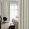 imageNICETOWN Accordion Blackout Door Curtains for Doorway Thermal Insulated Privacy Closet Curtains Room Divider Sliding Door Shade for Living RoomBathroomBedroom 1 Panel with Hooks W38 x L80 GreyNatural