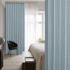 imageNICETOWN Accordion Blackout Door Curtains for Doorway Thermal Insulated Privacy Closet Curtains Room Divider Sliding Door Shade for Living RoomBathroomBedroom 1 Panel with Hooks W38 x L80 GreyStone Blue