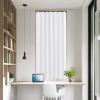 imageNICETOWN Accordion Blackout Door Curtains for Doorway Thermal Insulated Privacy Closet Curtains Room Divider Sliding Door Shade for Living RoomBathroomBedroom 1 Panel with Hooks W38 x L80 GreyPure White