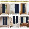 imageNICETOWN Accordion Blackout Door Curtains for Doorway Thermal Insulated Privacy Closet Curtains Room Divider Sliding Door Shade for Living RoomBathroomBedroom 1 Panel with Hooks W38 x L80 GreyNavy