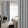 imageNICETOWN Accordion Blackout Door Curtains for Doorway Thermal Insulated Privacy Closet Curtains Room Divider Sliding Door Shade for Living RoomBathroomBedroom 1 Panel with Hooks W38 x L80 GreySilver Grey