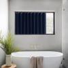 imageNICETOWN Accordion Blackout Door Curtains for Doorway Thermal Insulated Privacy Closet Curtains Room Divider Sliding Door Shade for Living RoomBathroomBedroom 1 Panel with Hooks W38 x L80 GreyNavy