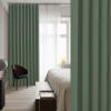 imageNICETOWN Accordion Blackout Door Curtains for Doorway Thermal Insulated Privacy Closet Curtains Room Divider Sliding Door Shade for Living RoomBathroomBedroom 1 Panel with Hooks W38 x L80 GreyDark Mallard
