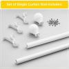 imageNICETOWN Antique White Curtain Rods for Window 48 to 86 inch Decorative 1 18 inch Diameter Single Strong Curtain Rod with Trophy Design for FarmhouseLiving RoomMatte White