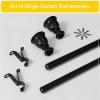 imageNICETOWN Antique White Curtain Rods for Window 48 to 86 inch Decorative 1 18 inch Diameter Single Strong Curtain Rod with Trophy Design for FarmhouseLiving RoomMatte Black