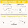 imageNICETOWN Antique White Curtain Rods for Window 48 to 86 inch Decorative 1 18 inch Diameter Single Strong Curtain Rod with Trophy Design for FarmhouseLiving RoomAntique Brass