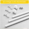 imageNICETOWN Antique White Curtain Rods for Window 48 to 86 inch Decorative 1 18 inch Diameter Single Strong Curtain Rod with Trophy Design for FarmhouseLiving RoomMatte White