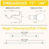imageNICETOWN Antique White Curtain Rods for Window 48 to 86 inch Decorative 1 18 inch Diameter Single Strong Curtain Rod with Trophy Design for FarmhouseLiving RoomBlack