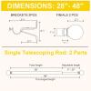 imageNICETOWN Antique White Curtain Rods for Window 48 to 86 inch Decorative 1 18 inch Diameter Single Strong Curtain Rod with Trophy Design for FarmhouseLiving RoomAntique Brass