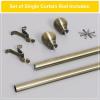 imageNICETOWN Antique White Curtain Rods for Window 48 to 86 inch Decorative 1 18 inch Diameter Single Strong Curtain Rod with Trophy Design for FarmhouseLiving RoomAntique Brass