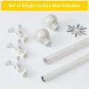 imageNICETOWN Antique White Curtain Rods for Window 48 to 86 inch Decorative 1 18 inch Diameter Single Strong Curtain Rod with Trophy Design for FarmhouseLiving RoomAntique White