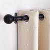imageNICETOWN Antique White Curtain Rods for Window 48 to 86 inch Decorative 1 18 inch Diameter Single Strong Curtain Rod with Trophy Design for FarmhouseLiving RoomMatte Black