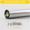 imageNICETOWN Antique White Curtain Rods for Window 48 to 86 inch Decorative 1 18 inch Diameter Single Strong Curtain Rod with Trophy Design for FarmhouseLiving RoomSatin Nickel