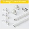 imageNICETOWN Antique White Curtain Rods for Window 48 to 86 inch Decorative 1 18 inch Diameter Single Strong Curtain Rod with Trophy Design for FarmhouseLiving RoomAntique White
