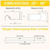imageNICETOWN Black Adjustable Curtain Rod 1 Diameter Modern End Cap Style FinalsCylinder Finials Design Decorative Drapery Rod for Closet Cupboard Cafe Loft RV Curtains 2848quot Length Matt BlackBrushed Nickel
