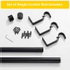 imageNICETOWN Black Adjustable Curtain Rod 1 Diameter Modern End Cap Style FinalsCylinder Finials Design Decorative Drapery Rod for Closet Cupboard Cafe Loft RV Curtains 2848quot Length Matt BlackMatt Black