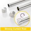 imageNICETOWN Black Adjustable Curtain Rod 1 Diameter Modern End Cap Style FinalsCylinder Finials Design Decorative Drapery Rod for Closet Cupboard Cafe Loft RV Curtains 2848quot Length Matt BlackBrushed Nickel