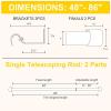 imageNICETOWN Black Adjustable Curtain Rod 1 Diameter Modern End Cap Style FinalsCylinder Finials Design Decorative Drapery Rod for Closet Cupboard Cafe Loft RV Curtains 2848quot Length Matt BlackBrushed Nickel