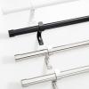 imageNICETOWN Black Adjustable Curtain Rod 1 Diameter Modern End Cap Style FinalsCylinder Finials Design Decorative Drapery Rod for Closet Cupboard Cafe Loft RV Curtains 2848quot Length Matt BlackBrushed Nickel