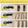 imageNICETOWN Black Curtain Rods for Windows 28 to 48 inch Adjustable Curtain Rod 1 inch Diameter Modern Faceted Ball Finials Design Decorative Drapery Rod for Valances Tiers 2848quot Length Matte BlackMatte Black
