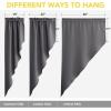 imageNICETOWN Blackout Window Treatment Pole Pocket Kitchen Tier Curtains Tailored Scalloped ValanceSwags for Living Room One Pair 36 Wide by 63inches Long Each Panel GreyGrey