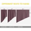 imageNICETOWN Blackout Window Treatment Pole Pocket Kitchen Tier Curtains Tailored Scalloped ValanceSwags for Living Room One Pair 36 Wide by 63inches Long Each Panel GreyDry Rose