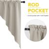 imageNICETOWN Blackout Window Treatment Pole Pocket Kitchen Tier Curtains Tailored Scalloped ValanceSwags for Living Room One Pair 36 Wide by 63inches Long Each Panel GreyNatural
