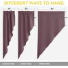 imageNICETOWN Blackout Window Treatment Pole Pocket Kitchen Tier Curtains Tailored Scalloped ValanceSwags for Living Room One Pair 36 Wide by 63inches Long Each Panel GreyDry Rose