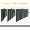 imageNICETOWN Blackout Window Treatment Pole Pocket Kitchen Tier Curtains Tailored Scalloped ValanceSwags for Living Room One Pair 36 Wide by 63inches Long Each Panel GreyDark Mallard