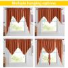 imageNICETOWN Blackout Window Treatment Pole Pocket Kitchen Tier Curtains Tailored Scalloped ValanceSwags for Living Room One Pair 36 Wide by 63inches Long Each Panel GreyBurnt Orange