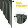 imageNICETOWN Blackout Window Treatment Pole Pocket Kitchen Tier Curtains Tailored Scalloped ValanceSwags for Living Room One Pair 36 Wide by 63inches Long Each Panel GreyDark Mallard