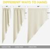 imageNICETOWN Blackout Window Treatment Pole Pocket Kitchen Tier Curtains Tailored Scalloped ValanceSwags for Living Room One Pair 36 Wide by 63inches Long Each Panel GreyLight Beige