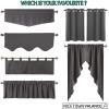 imageNICETOWN Blackout Window Treatment Pole Pocket Kitchen Tier Curtains Tailored Scalloped ValanceSwags for Living Room One Pair 36 Wide by 63inches Long Each Panel GreySilver Grey