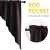 imageNICETOWN Blackout Window Treatment Pole Pocket Kitchen Tier Curtains Tailored Scalloped ValanceSwags for Living Room One Pair 36 Wide by 63inches Long Each Panel GreyToffee Brown