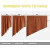 imageNICETOWN Blackout Window Treatment Pole Pocket Kitchen Tier Curtains Tailored Scalloped ValanceSwags for Living Room One Pair 36 Wide by 63inches Long Each Panel GreyBurnt Orange